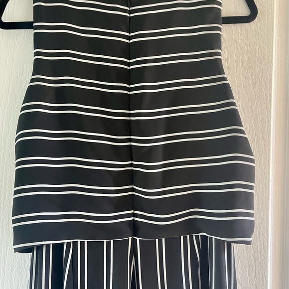 TAHARI STUNNING Sz 10 🍒NWOTS🍒NAVY & WHITE DRESS JUMPSUIT W TOP KNOT DETA… - Picture 5 of 6